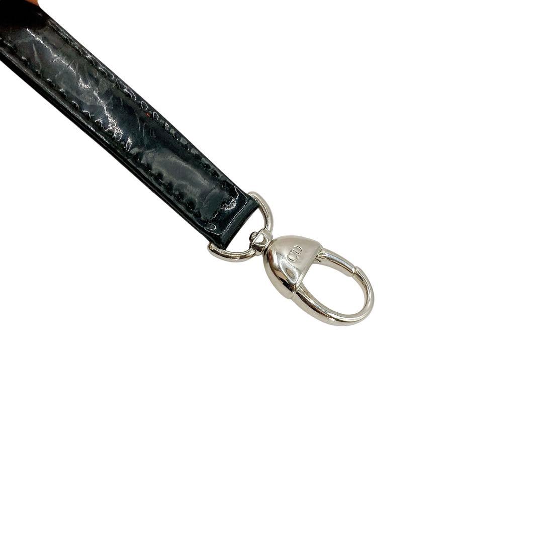 Dior✨ディオール　ショルダーストラップ　エナメル　革　CDロゴ ブラック