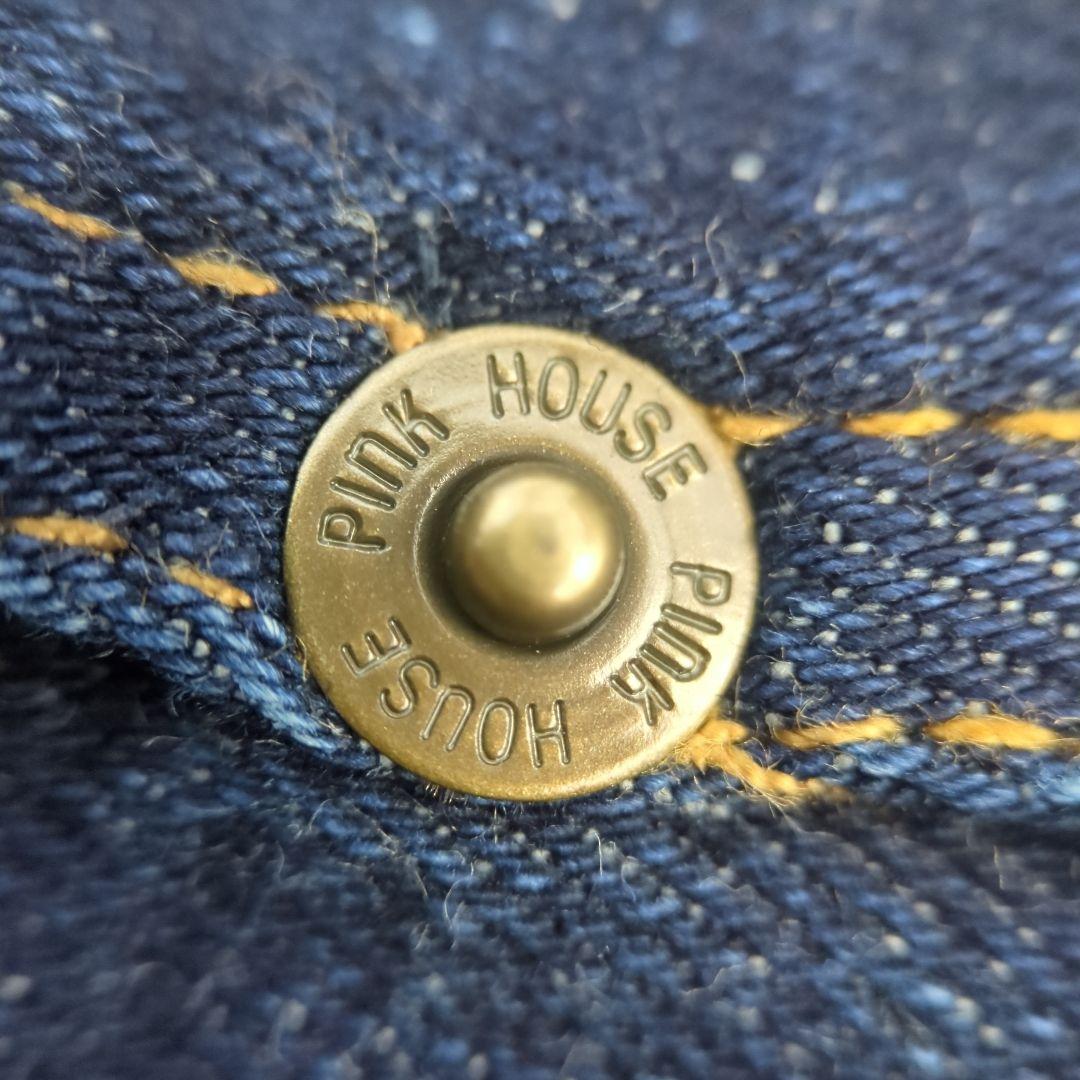 【極美品】ピンクハウス バック 薔薇刺繍 ストレッチ デニム ジャケット