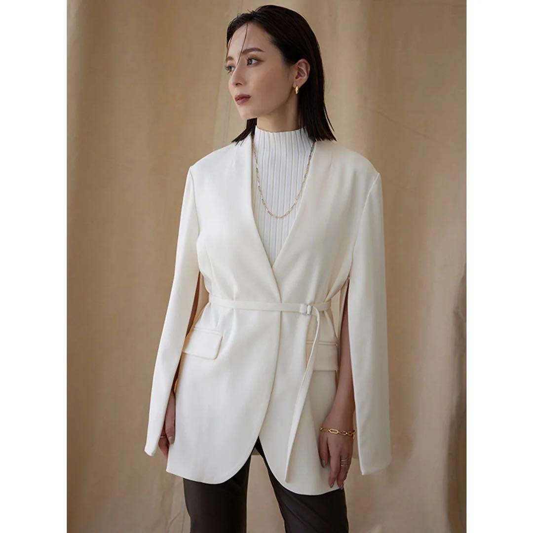 【mepo】【美品】アニュアンス ミドルレングススリットスリーブジャケット