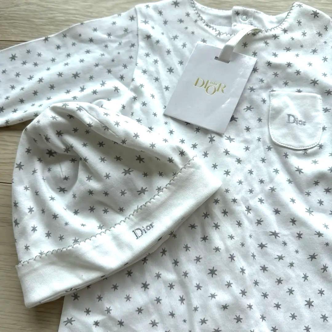 baby Dior 星柄ロンパース・帽子セット 6M
