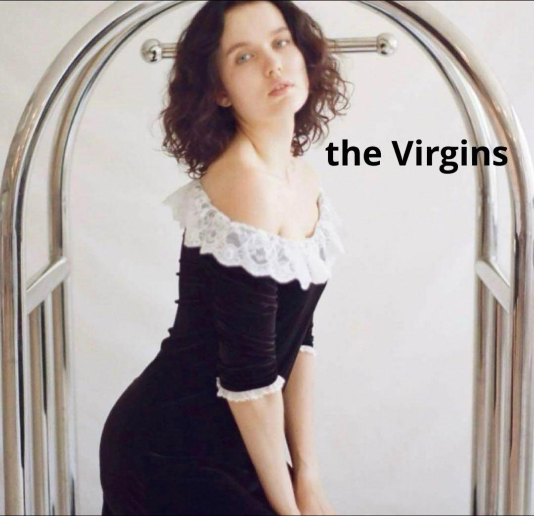 thevirgins ザヴァージンズ ベロア レース ミニ ワンピース 黒 美品