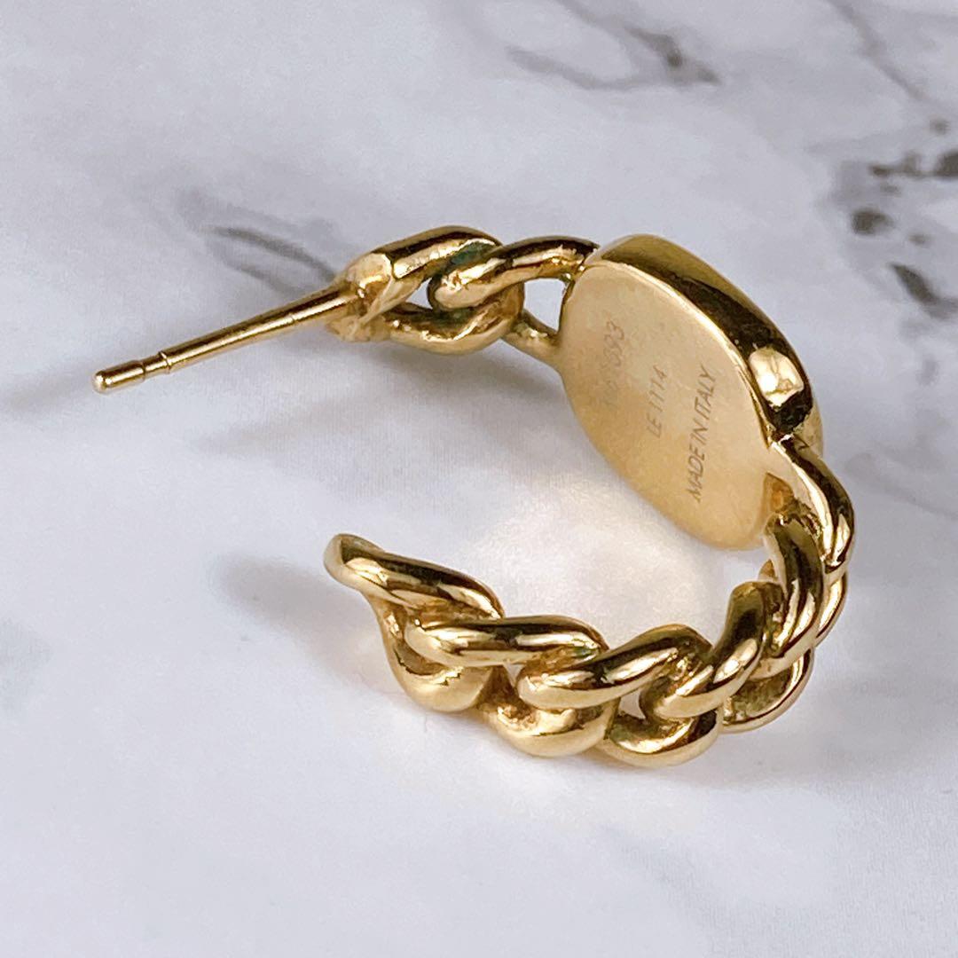 LOUIS VUITTON ルイヴィトン ピアス ゴールド シルバー LVロゴ