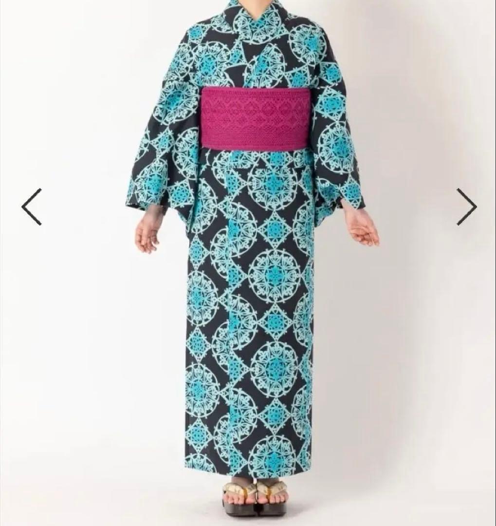 新品三松オリジナル浴衣「万華鏡」（青）