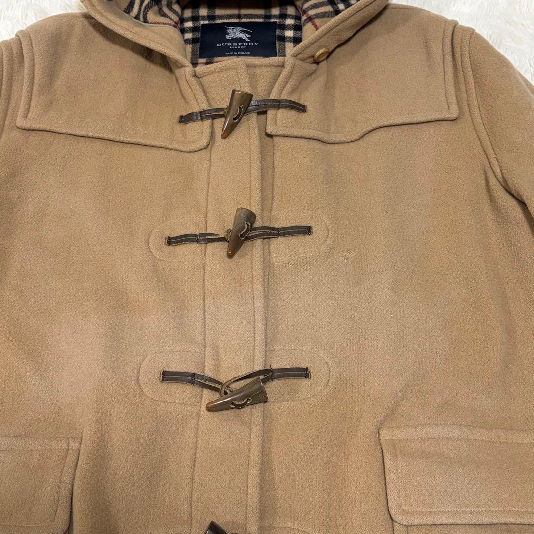 バーバリーロンドン ダッフルコート フード ロング ノバチェック L