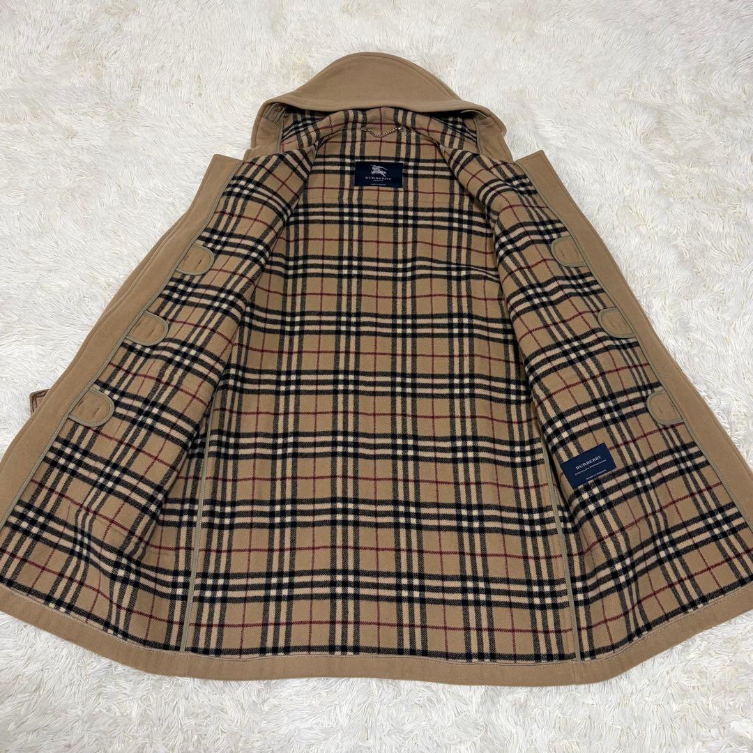 バーバリーロンドン ダッフルコート フード ロング ノバチェック L