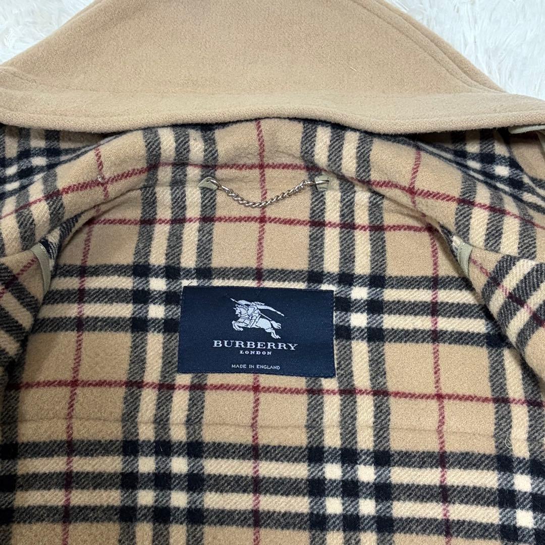 バーバリーロンドン ダッフルコート フード ロング ノバチェック L