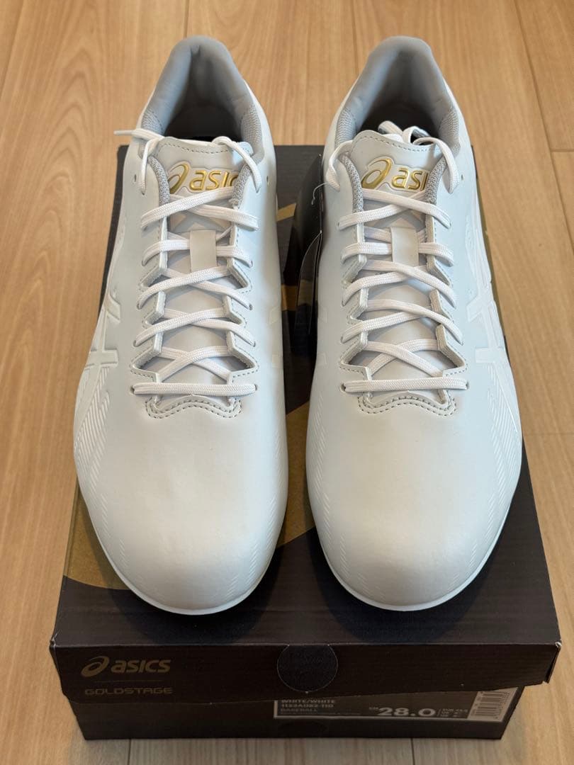 【新品未使用/希少】28cm (白)アシックス/GOLDSTAGE MA3