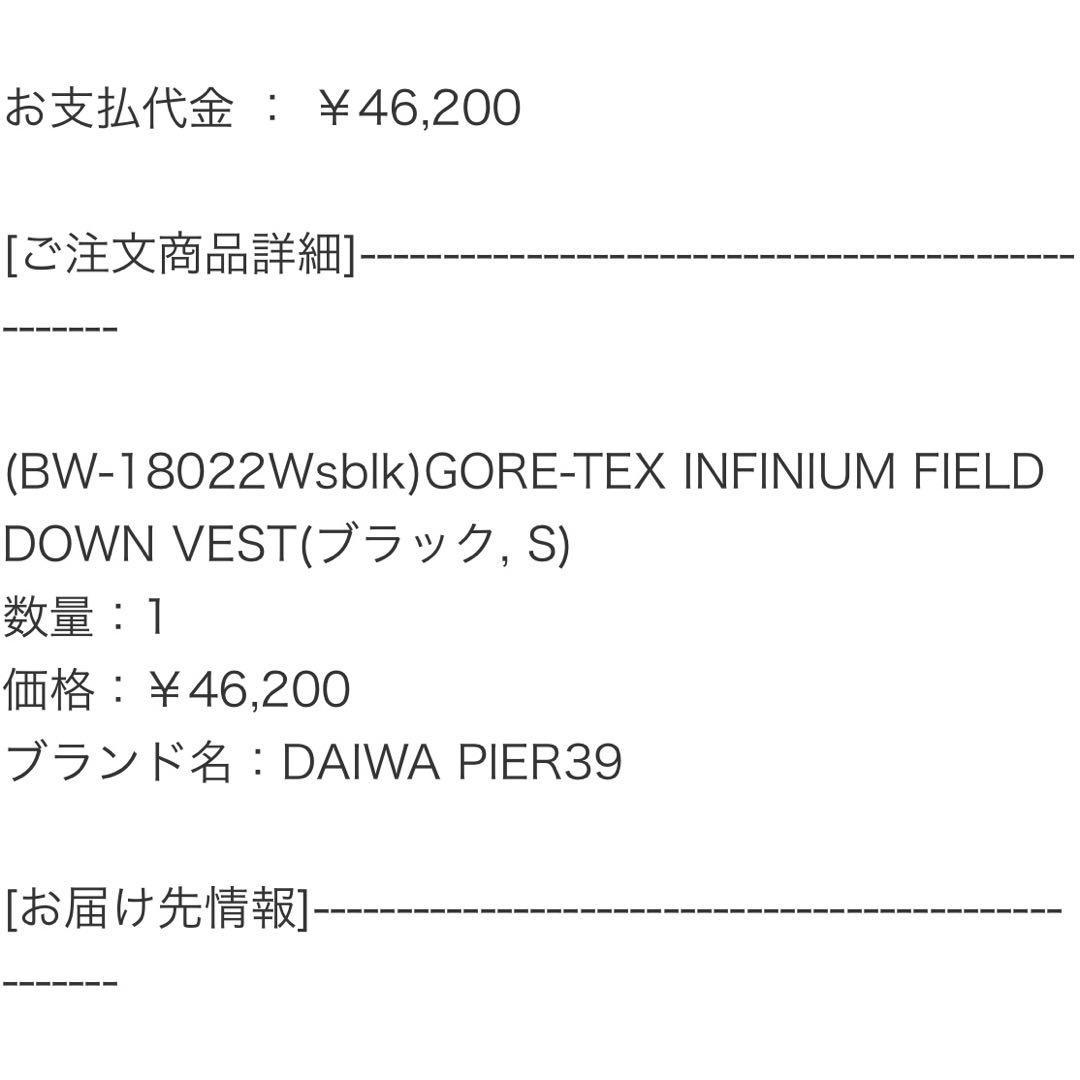 【美品】DAIWA PIER39 ダウンベスト