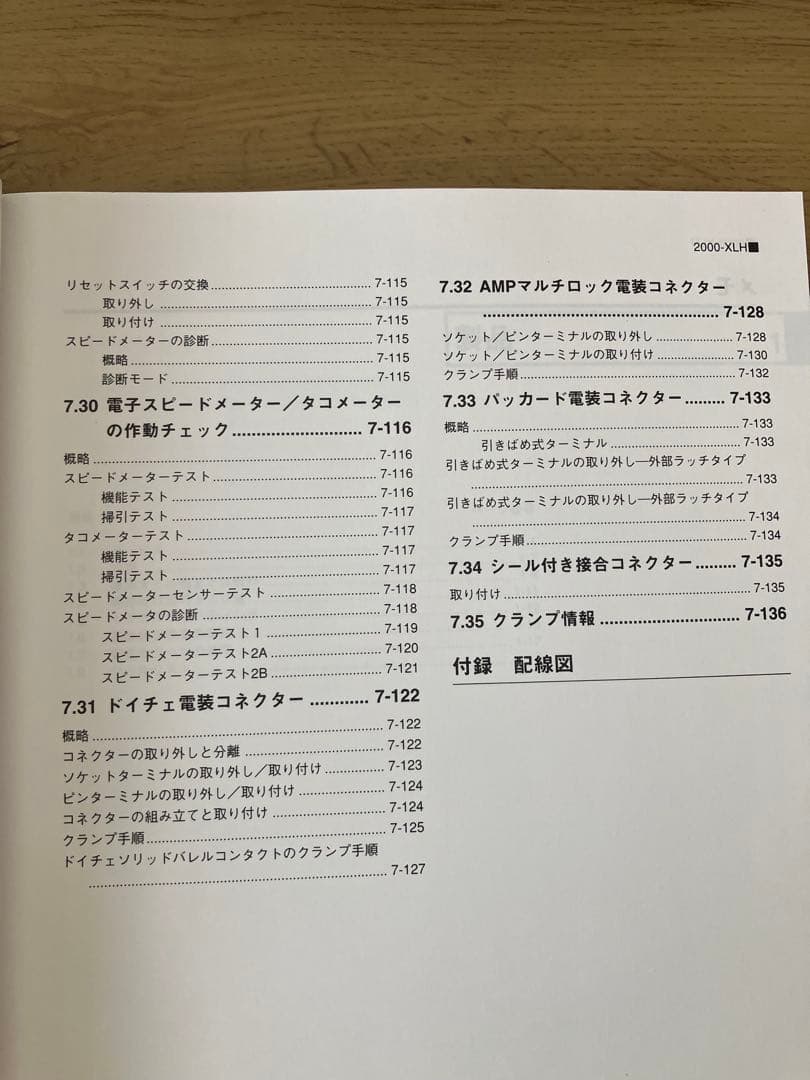 ハーレー　2000年 XLH スポーツスター　 サービスマニュアル 日本語版