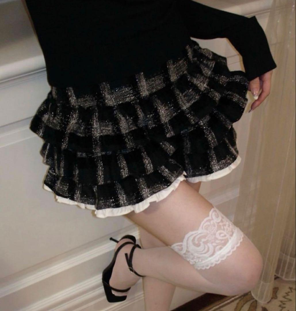 スカート ANDWANG Charm Frill Culotte MiniSkirt