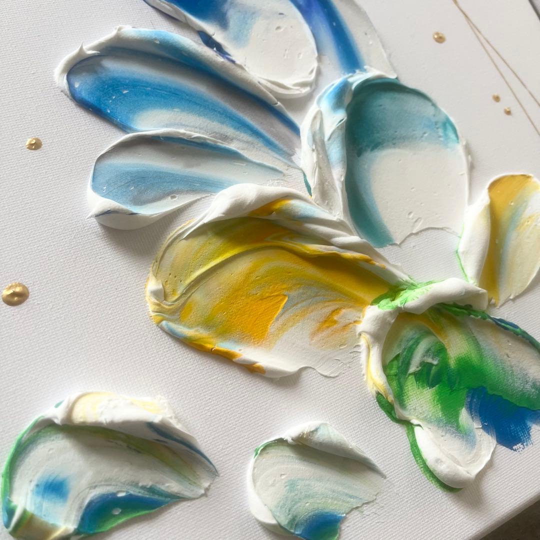 現代アート　花　約30×30㎝　2枚セット　大きめ　モダン　絵画　アートパネル