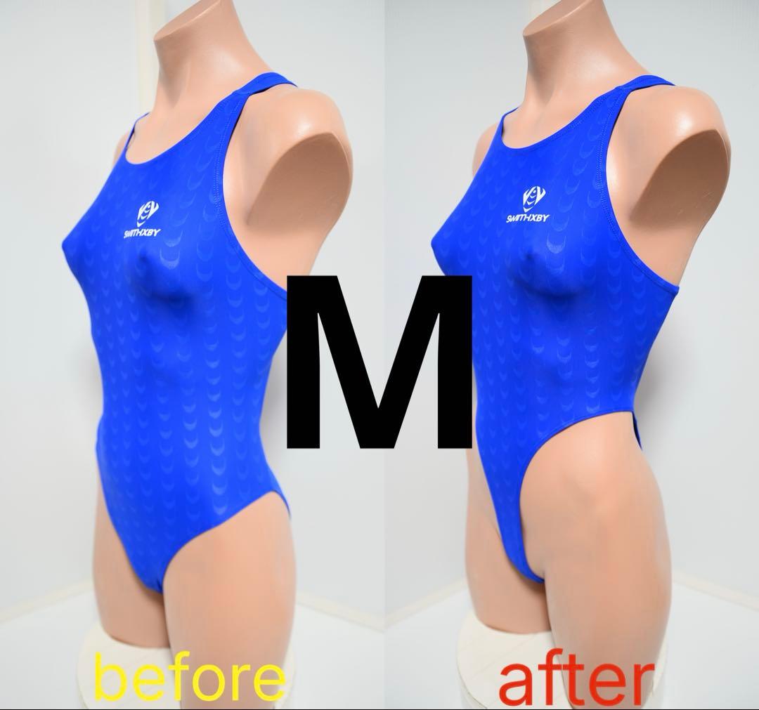 SWIMTHERY改 青 競泳水着 ハイレグ 小尻カットコスホリ