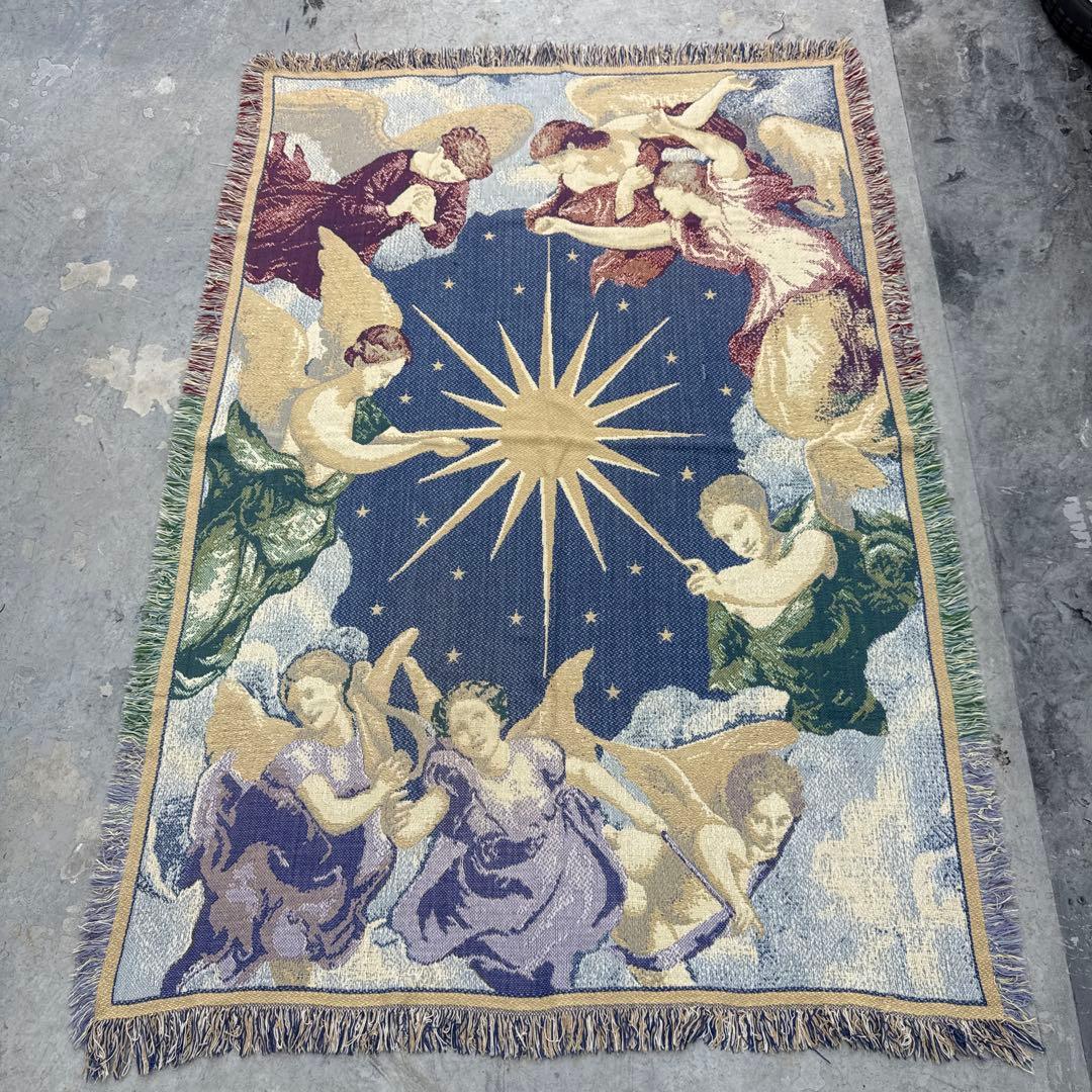 天使　エンジェル　マルチカバー　ソファーカバー　ヴィンテージラグ　185x125