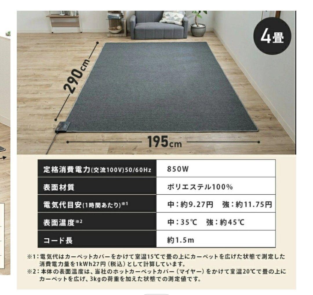 TEKNOS 電気カーペット TWA-4000B 290×195cm 4畳相当