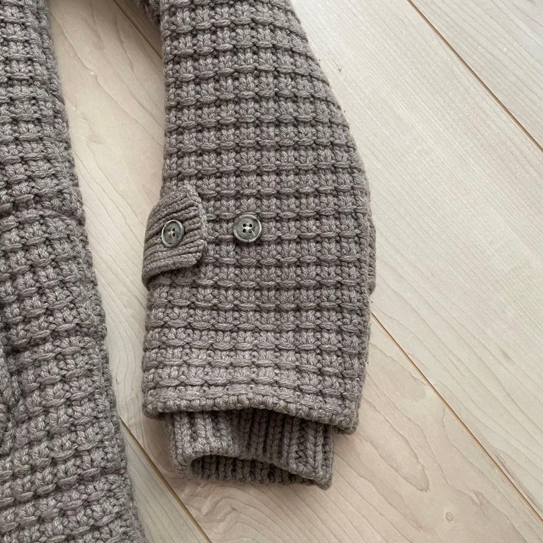 ニットダッフルコート フード付　ストームストラップ付　グレー　bark 希少