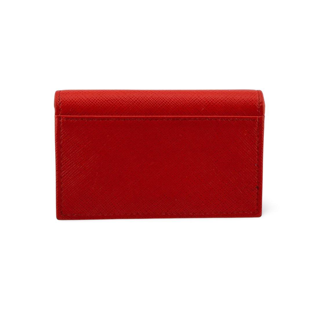 PRADA プラダ 名刺入れ サフィアーノメタル レッド系 ユニセックス