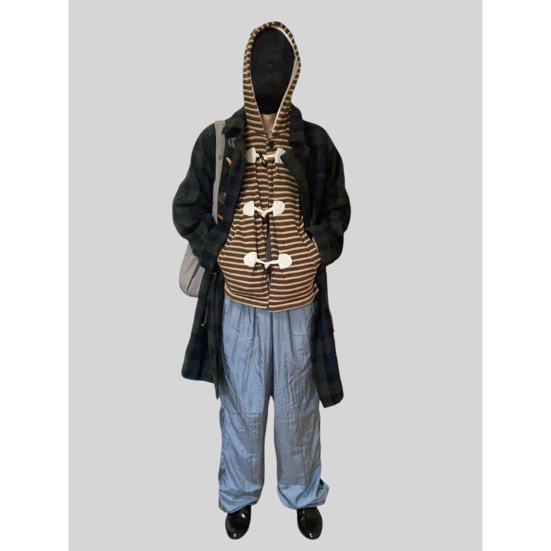 TOGGLE BORDER HOODIE (BROWN) 3052T パーカー