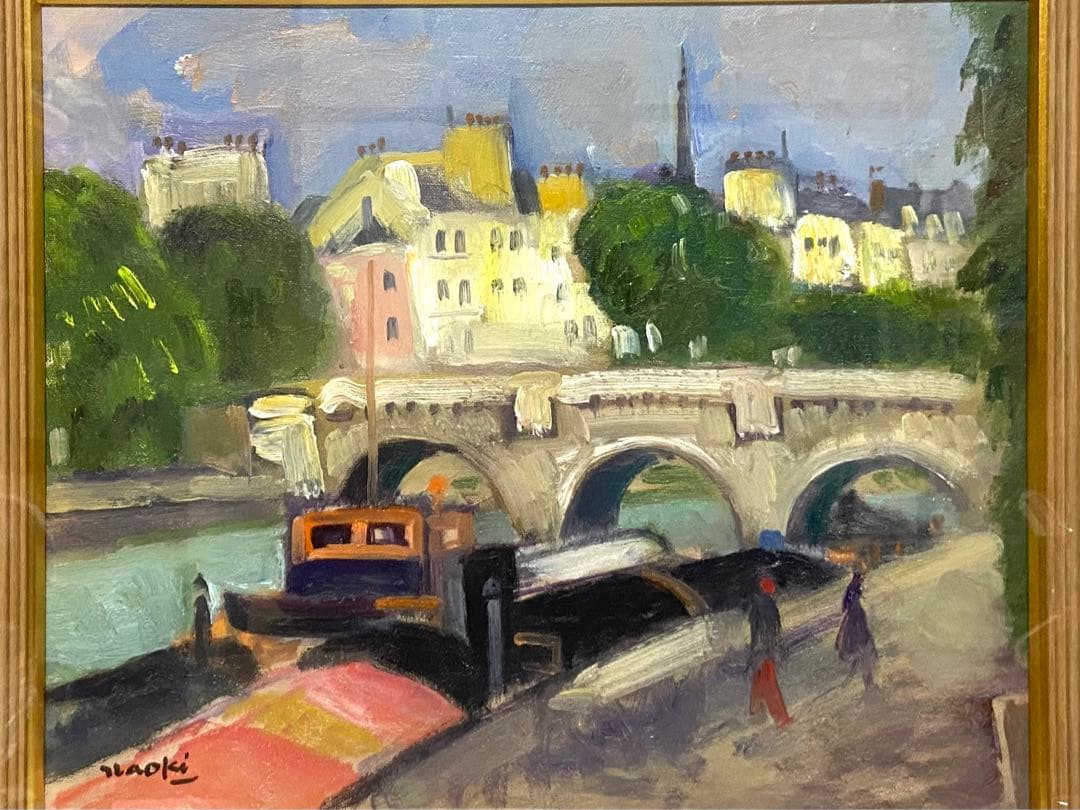 直木昭　油彩　絵画　F8号　ポンヌフ　インテリア　美術品