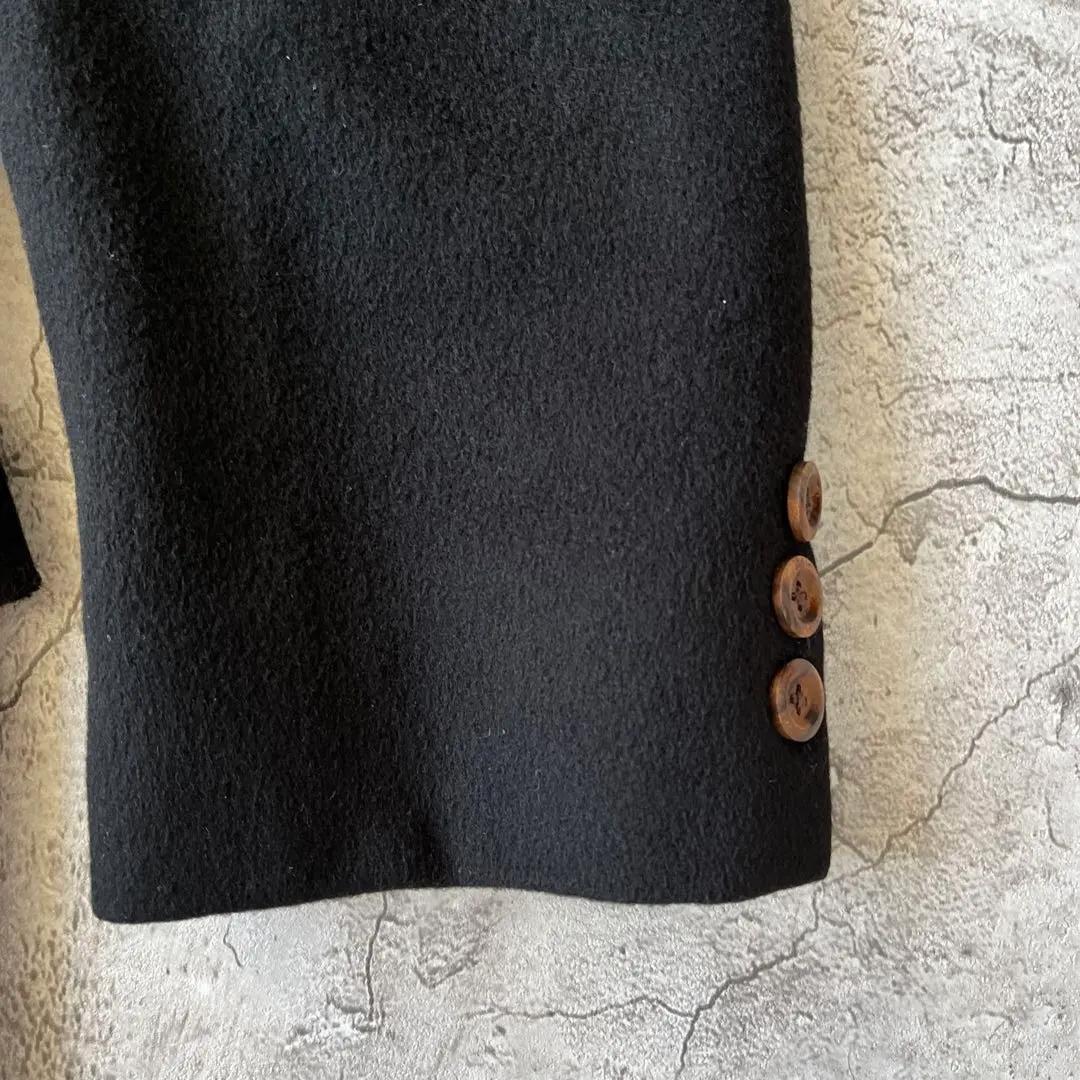 極美品　ピエールカルダン　カシミヤ100　ダブル テーラードジャケット　黒　B4