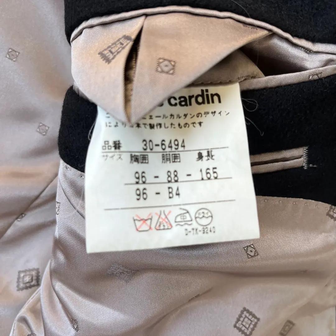 極美品　ピエールカルダン　カシミヤ100　ダブル テーラードジャケット　黒　B4