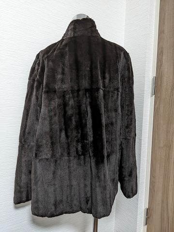 A929 シェアード　リアルファー　毛皮　シルク　リバーシブルコート　ライナー