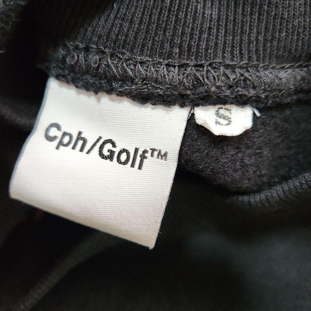 ☆Cph/Golf☆裏起毛OVERLAP LOGO クルースウェットS黒オレンジ
