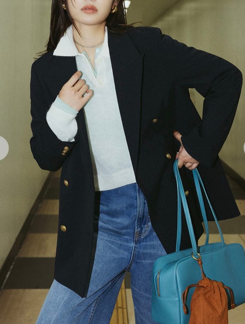 ⭐︎MilaOwen⭐︎ミラオーウェン　テーラード　金釦ダブルブレザージャケット　紺