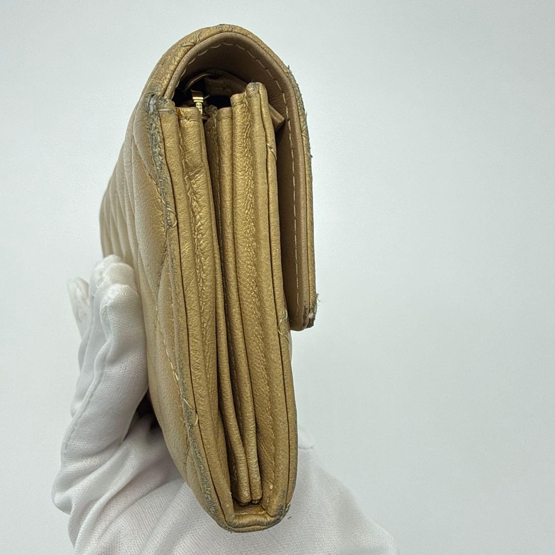 CHANEL シャネル カラーストーン 長財布 ゴールド