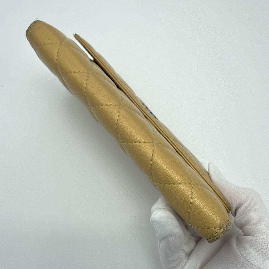 CHANEL シャネル カラーストーン 長財布 ゴールド