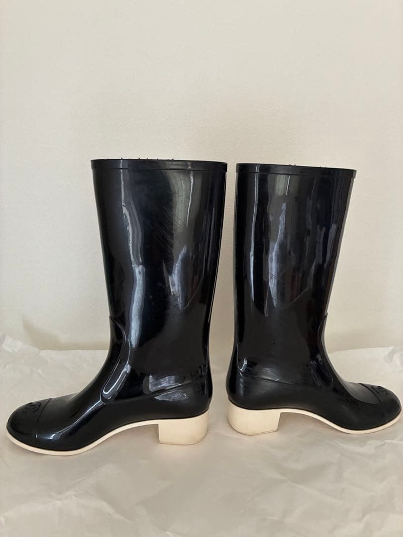 CHANEL シャネル カメリアレインブーツ 36