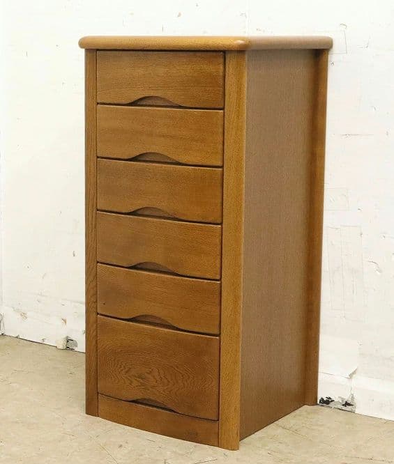 【浜本工芸】ナラ材・No.1100チェストA・サイドチェスト6段