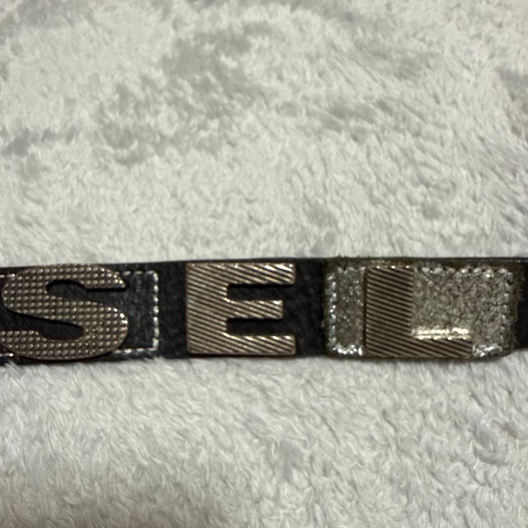 DIESEL ロゴ入り ブラックレザーベルト ディーゼル ベルト