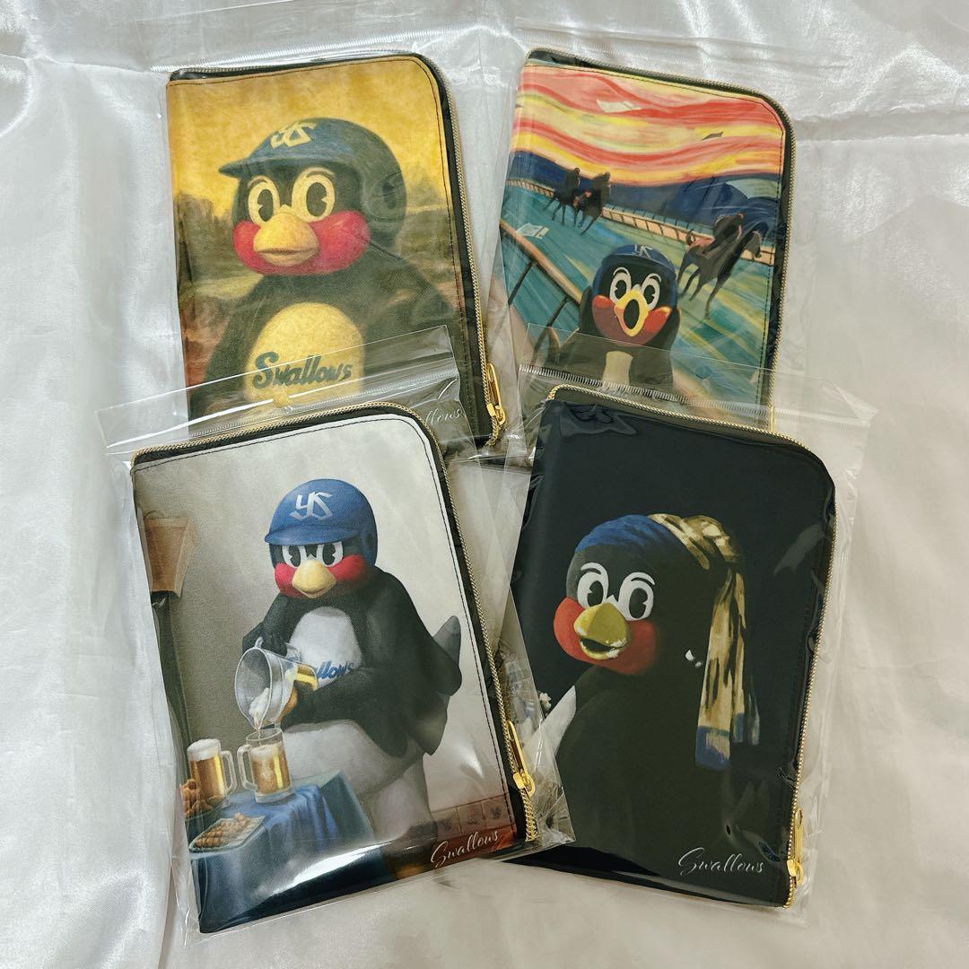 【L字チャックポーチ】ヤクルト　つば九郎　芸術の秋　るーびーを注ぐ鳥　さけび