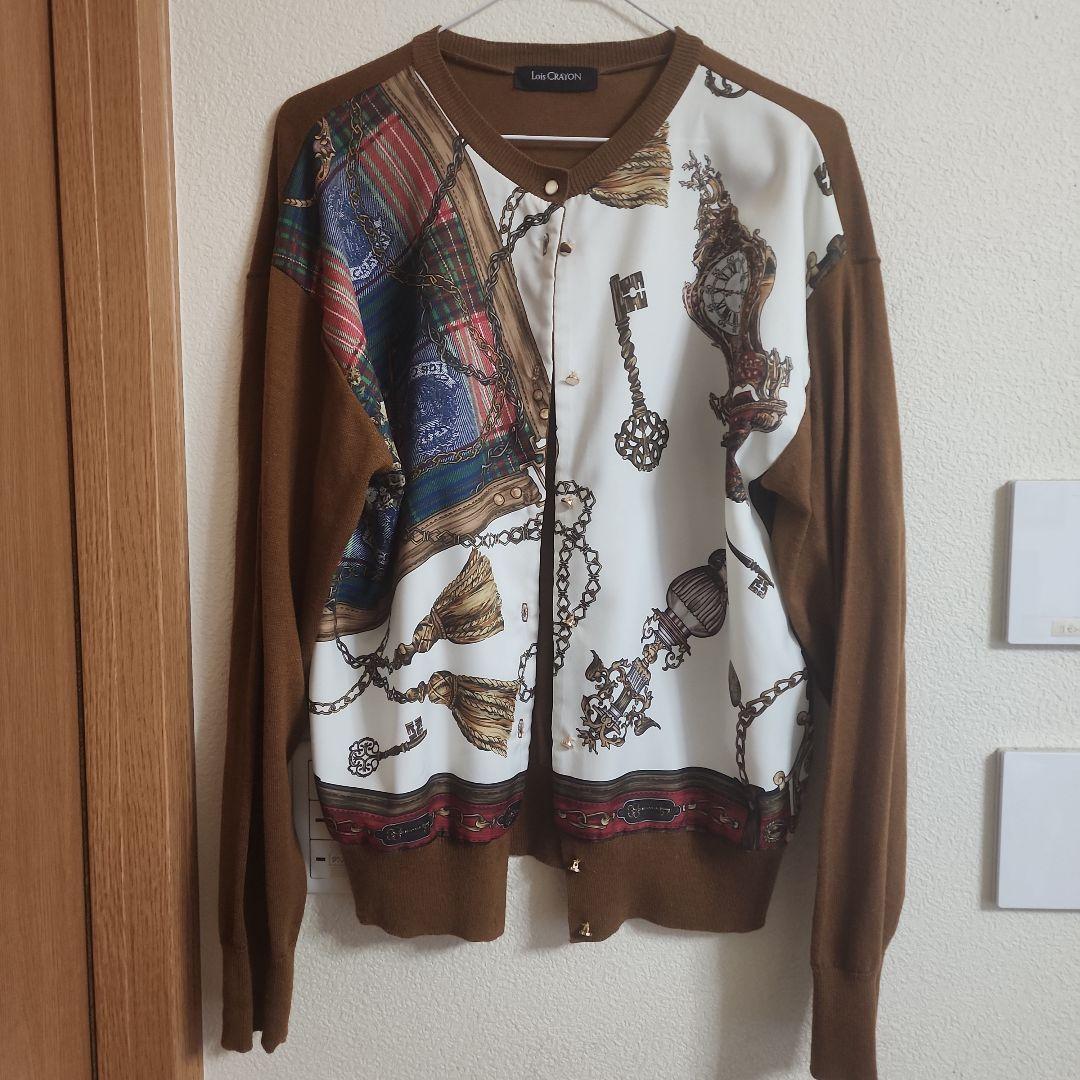 かこ ロイスクレヨン チェックスカーフカーディガン