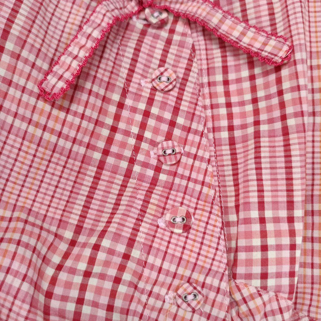 ピンクハウス　ギンガムチェック マキシワンピース　ピコフリル　ピンク