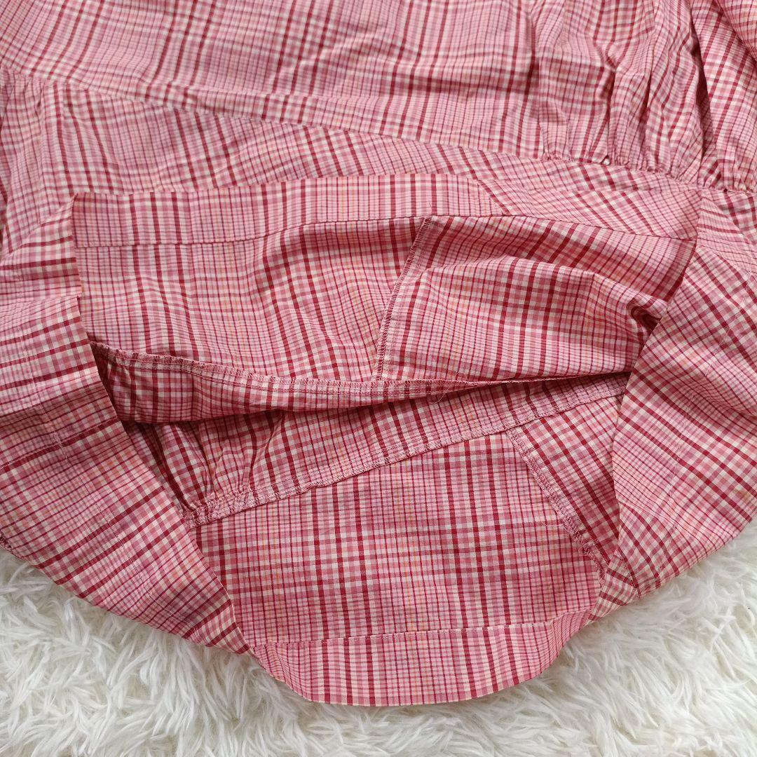 ピンクハウス　ギンガムチェック マキシワンピース　ピコフリル　ピンク