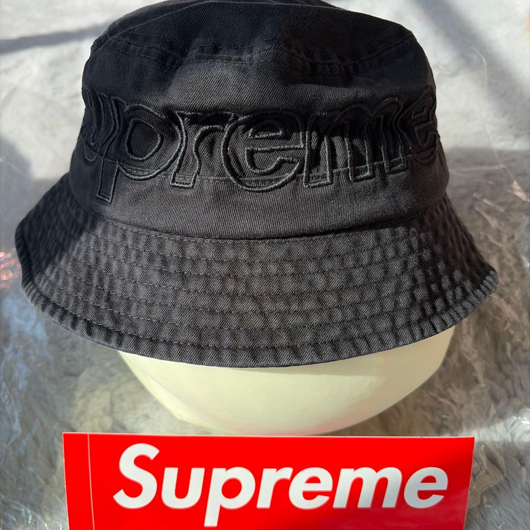 新品　Supreme ブラック バケットハット S/M