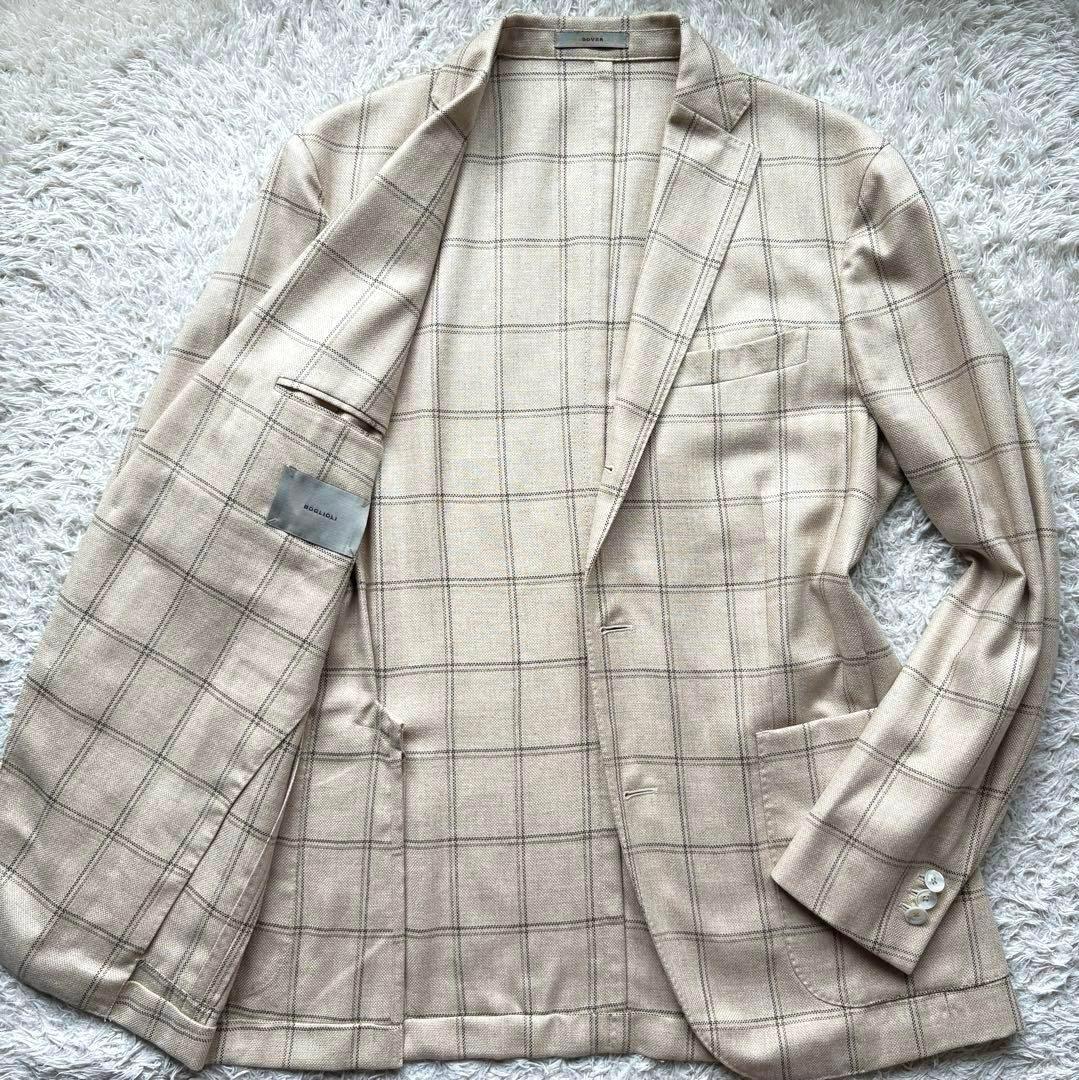 BOGLIOLI DOVER ウインドウペーンチェック 【48】シルク混合