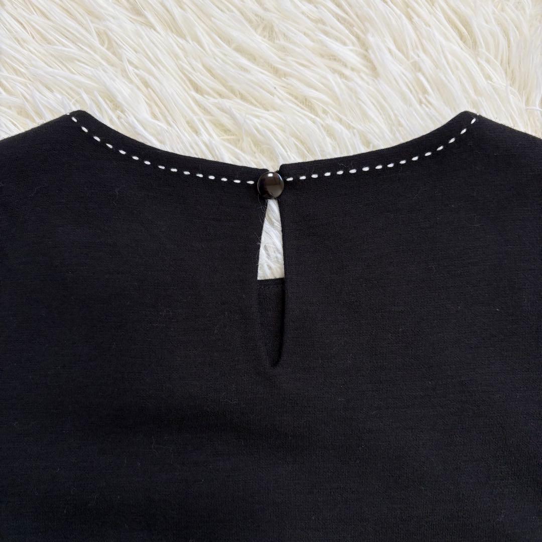 新品　M’S GRACY　バイカラー　長袖　チュニック　トップス　未使用　黒