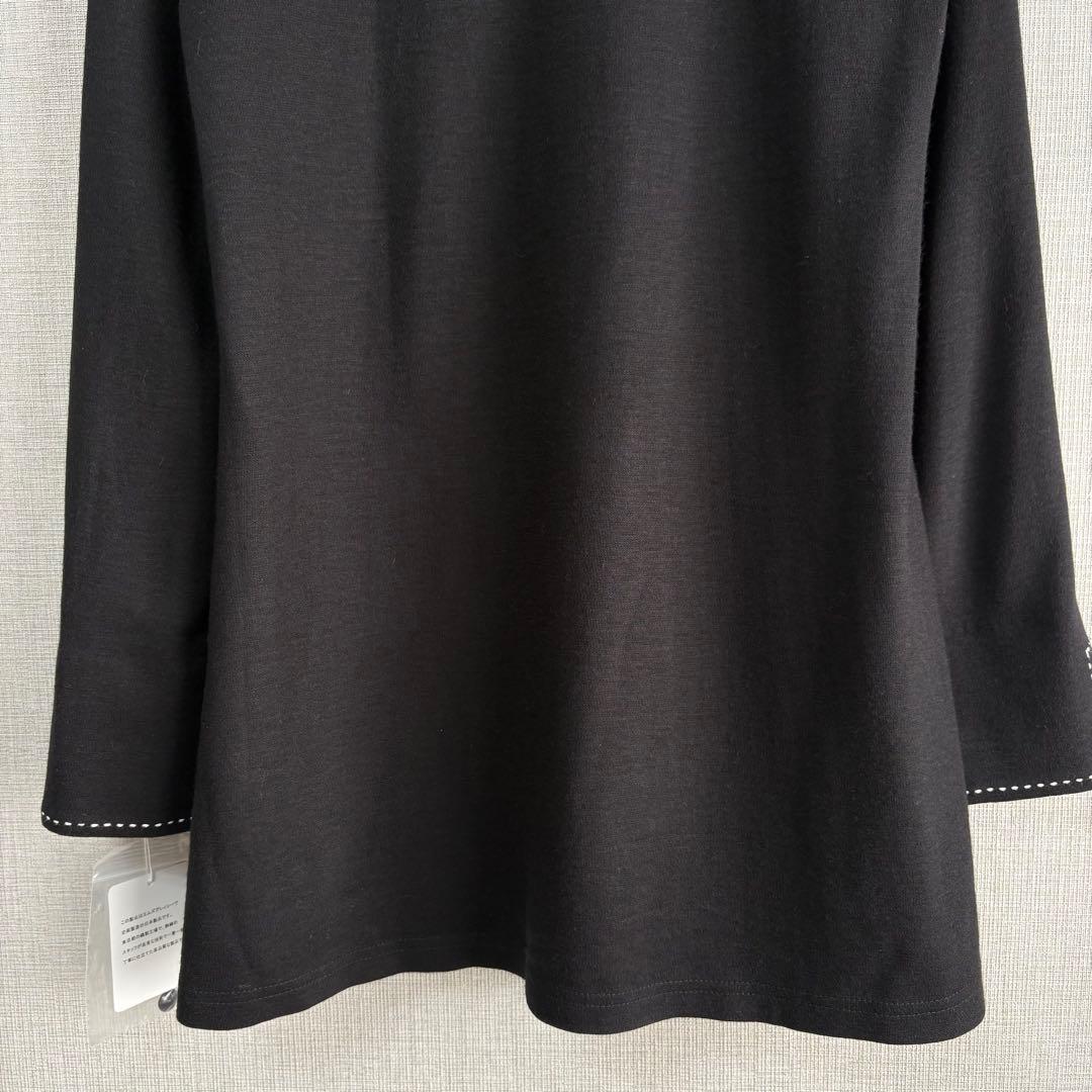 新品　M’S GRACY　バイカラー　長袖　チュニック　トップス　未使用　黒