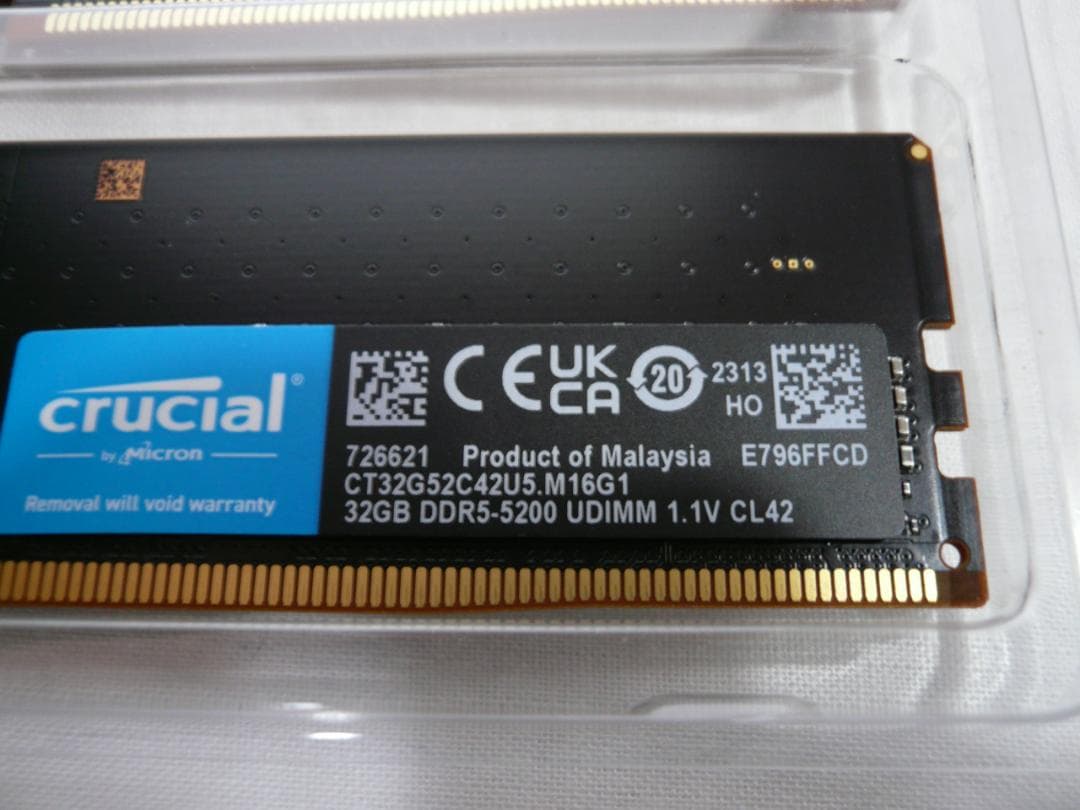 Crucial DDR5 64GB PC5-41600 5200 32GBx2枚