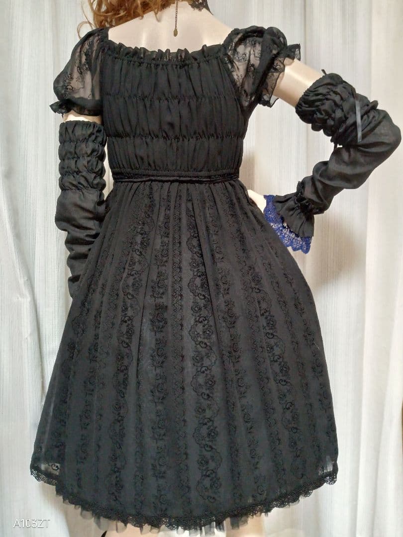 す*︎様 Moi-meme-Moitie 薔薇シフォンワンピース アームカバー