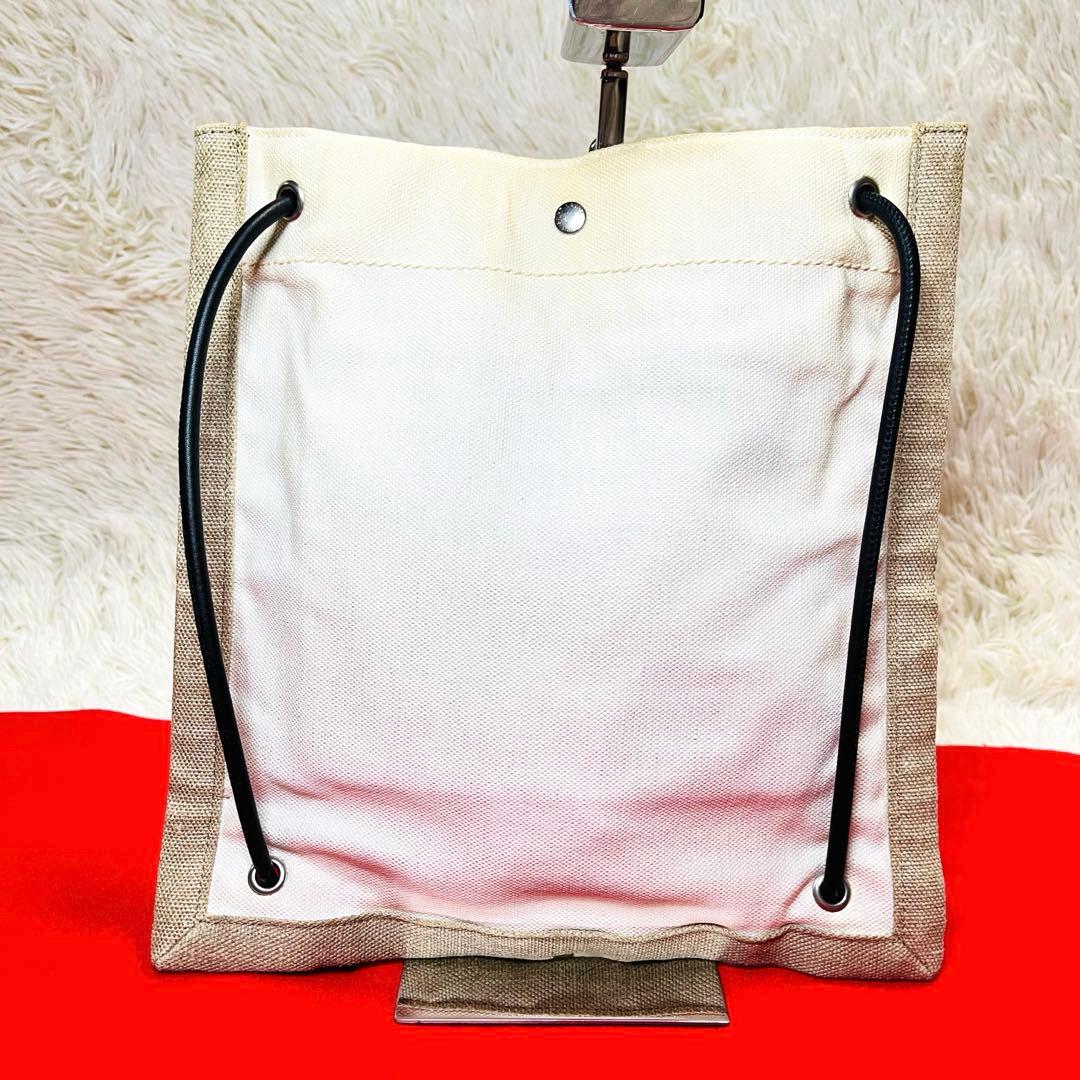 SAINT LAURENT フラットバックパック レザー キャンバス