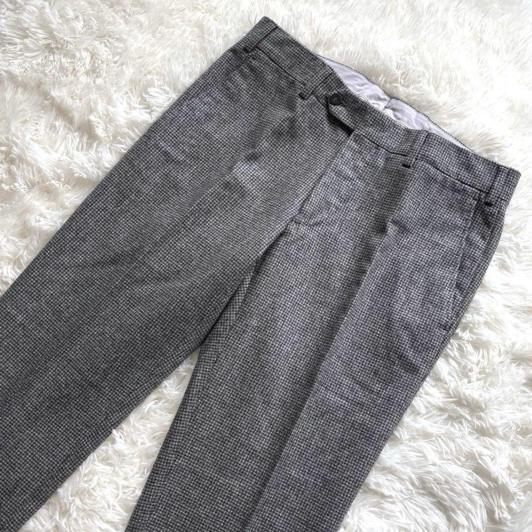 ✨美品✨ ジェルマーノ　スラックス　ハウンドトゥース　ノータック　ウール　46