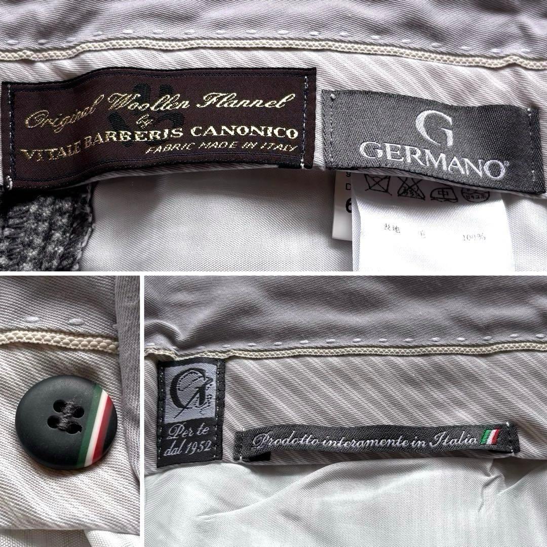 ✨美品✨ ジェルマーノ　スラックス　ハウンドトゥース　ノータック　ウール　46
