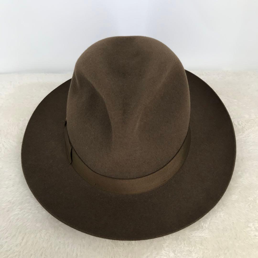 ボルサリーノ　ハット　60　ブラウン　ラビットファー　イタリア製