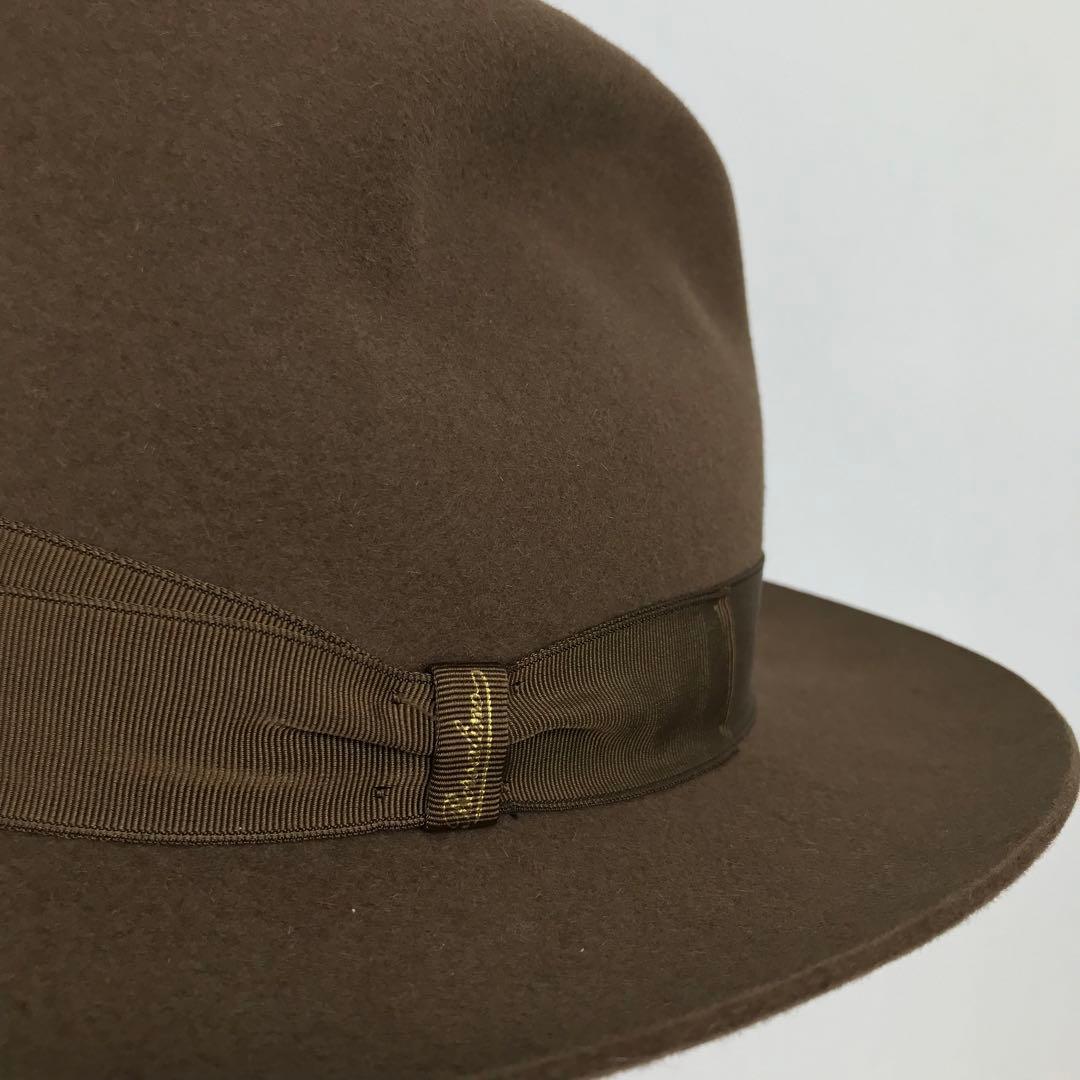 ボルサリーノ　ハット　60　ブラウン　ラビットファー　イタリア製