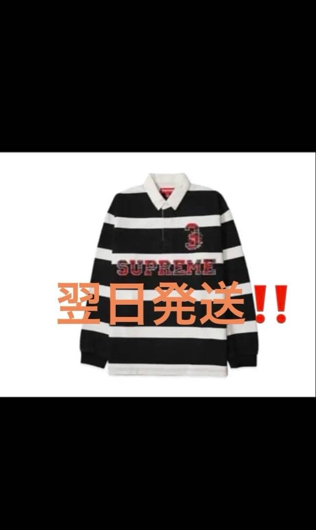 早く売りたいので安くします美品Supreme ラガ シャツL黒/白 ストライプ