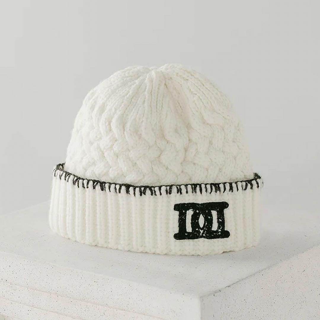 Darich ダーリッチ　DDロゴバスケットニットビーニー　ホワイト　WHT