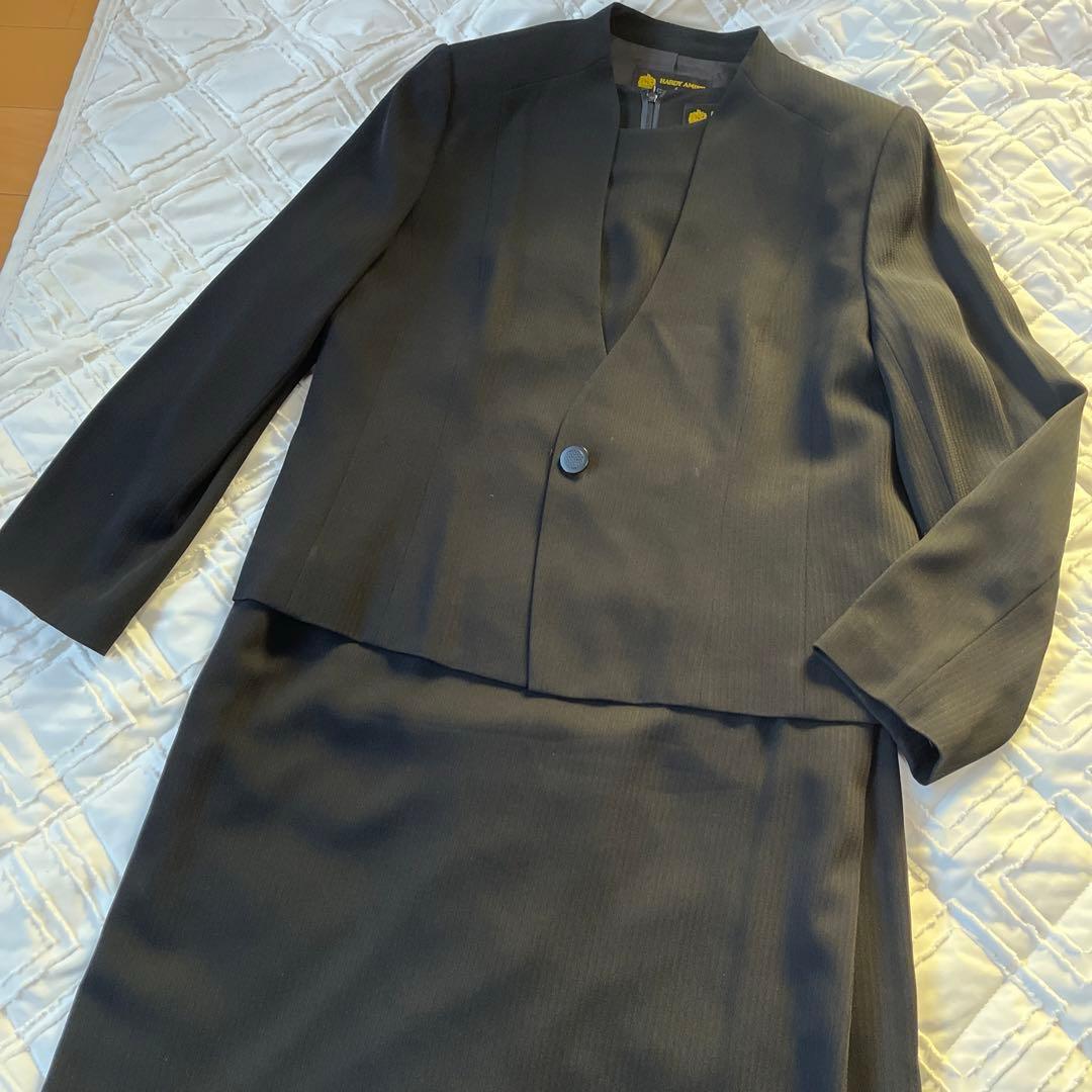 ハーディ エイミス 英国王室御用達 ブラック　ノーカラー　セットアップ